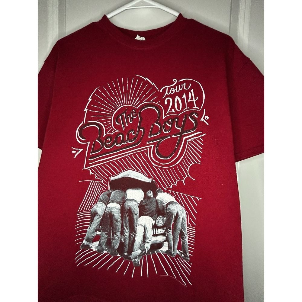 Vintage‎ 2014 "The Beach Boys" Band Double Sided Music Tour T-Shirt